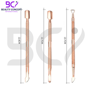 Ensemble de 3 pièces en acier inoxydable pour enlever les peaux mortes, outils de manucure, poussoir à cuticules en or rose - Product Image 3