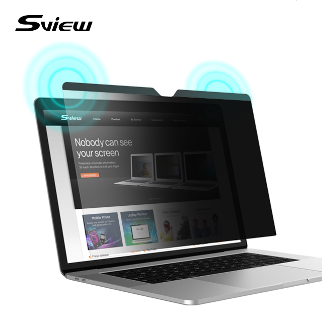 Sview Style 16-Inch 2.5D Laptop Privacy Filter Anti-Spy Anti-Glare High Transparent Magnetic PET Material Blue Light Protection