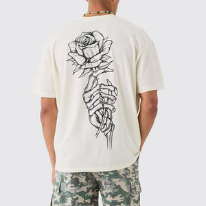 Vente en gros 100% coton bambou motif imprimé hommes T-shirts surdimensionnés léger tricoté avec séchage rapide à manches courtes conception de logo personnalisé - Product Image 4