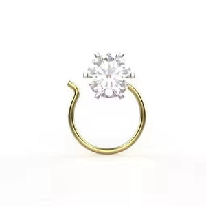 Daily Wear Real Diamond Studded Cluster Stud <b>Nose</b> <b>Pin</b> - Product Image 1