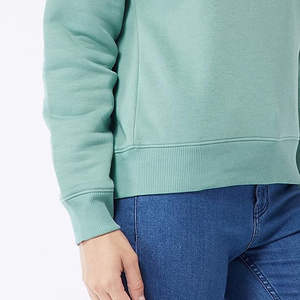 100% haute qualité en gros blanc plaine col rond sweat lourd 100% coton femmes sweat avec Logo personnalisé - Product Image 2