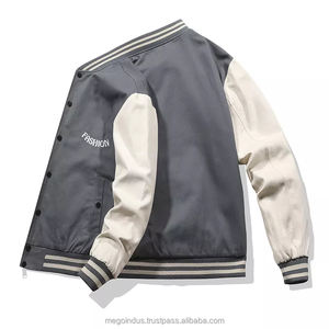 Chaqueta de béisbol de estilo callejero, chaqueta de béisbol con logotipo personalizado, de bloque de Color - Product Image 6