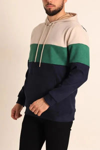 Sweat à capuche pour homme en mélange polyester/coton, style basique d'hiver, nouveau style, imprimé, brodé, taille standard, uni, teint - Product Image 2