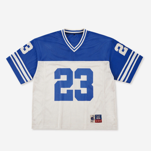 T-shirt de football américain rétro tendance streetwear, personnalisé, sublimé, en maille unie, jersey de football américain - Product Image 1