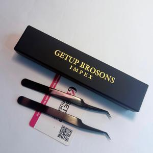 แหนบดึงขนตา Getup Brosons Impex สแตนเลสสตีล ป้องกันไฟฟ้าสถิต ปลายเรียบเคลือบพลาสม่าสีดำ ขนาด 10 มม. - Product Image 4