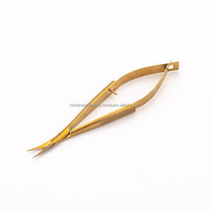 กรรไกรตัดหนังกำพร้าสแตนเลสสตีลทรงโค้งแบบมืออาชีพของรัสเซีย ด้ามจับแบนสีทอง แข็งแรง ทนทาน พร้อมสปริงขนาดเล็ก สำหรับทำเล็บ - Product Image 5