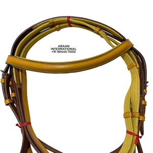 บังเหียนเบาะหนังแท้หรูหรา100% หนังม้ามีขอบสีหนังนิ่ม | ชุดบังเหียนประกอบด้วยฮาร์ดแวร์สแตนเลสตามสั่ง - Product Image 4