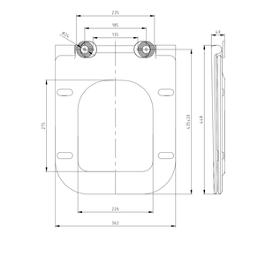 Asiento de Inodoro Termoestable en Forma de Q, Blanco Brillante - Product Image 3