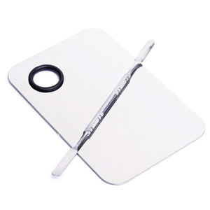 Paleta de mezcla de maquillaje plana con etiqueta personalizada más vendida con acero inoxidable para uso de belleza Paleta de mezcla de maquillaje con logotipo personalizable - Product Image 6