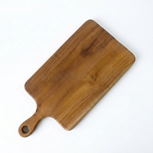 Planche à découper antique en bois de teck avec technique personnalisée Ustensiles de cuisine Planche à découper les légumes avec poignée - Product Image 1