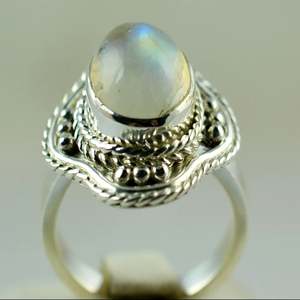 Rainbow Moonstone 925 Sterling Silver Handmade <b>Statement</b> <b>Ring</b> Men's Boho June Birthstone Jewelry Perfect Gift for Her Birthday - Product Image 6