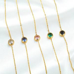 0.50 Micron Customizable Round Pink Quartz Charm <b>Bracelet</b> - Chain <b>Bracelet</b> Jewelry - <b>Adjustable</b> <b>Bracelet</b> with Logo Charm - Product Image 5