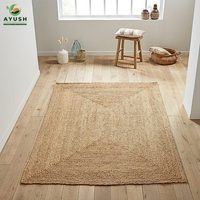 Tapis de salon faits à la main, tapis en jute écologique pour chambre à coucher et salon