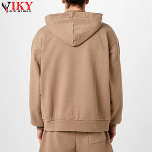 <b>Men</b> Tracksuits 2 Piece Outfit Best Quality <b>Long</b> Sleeve Half Zip Hoodie With <b>Shorts</b> Set custom logo Workout Active Wear Set - Product Image 3