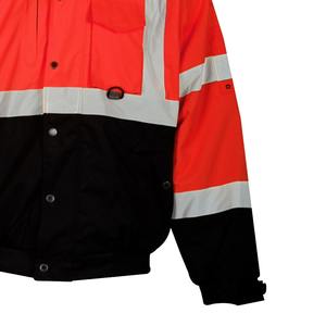 Hi Vis Red Lightweight & Durable Men's Reflective Safety Bomber Jacket Workwear a la venta por Wish Tell International - Product Image 4