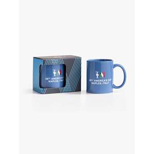Mug en grès bleu clair, style Coupe d'Amérique moderne 38, compatible micro-ondes et lave-vaisselle, pour cadeaux promotionnels - Product Image 1