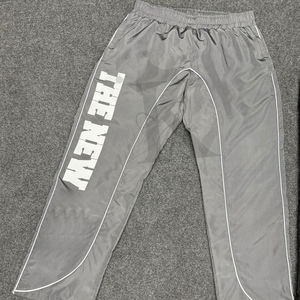 Custom Men's Cotton/Nylon Windbreaker <b>Trouser</b> Reflective Logo Winter Sport Jogging Casual Painted Fleece High Waist High Quality - Product Image 2