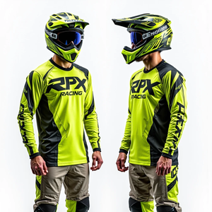 Camisetas de Manga Larga para Hombre, Duraderas, Transpirables, Resistentes al Viento, con Estampado Personalizado, 100% Poliéster, para Motocross, Carreras de Motos y Automovilismo - Product Image 4