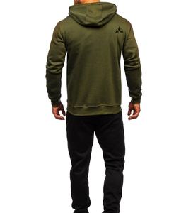Survêtement 2 pièces à capuche décontracté pour homme, nouveauté, avec fermeture à cordon 100% coton, léger et personnalisable OEM - Product Image 3