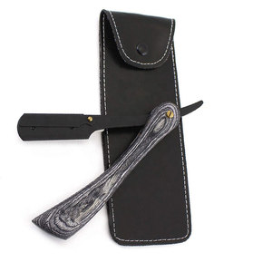 มีดโกนหนวดใบมีดสแตนเลสสำหรับร้านตัดผมแบบเปียกด้ามจับไม้สไตล์วินเทจ - Product Image 4