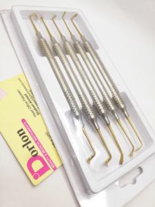 ชุดเครื่องมือเติมฟันแบบประกอบเองโลโก้5ชิ้นหัวชุบทองทำจากสแตนเลส - Product Image 4