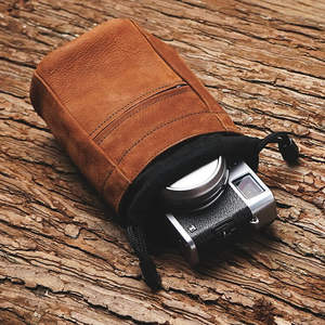 Sac à bandoulière en cuir véritable pour appareil photo, fermeture à glissière vintage de luxe, caractéristique durable pour le matériel numérique, prix d'usine en gros - Product Image 4