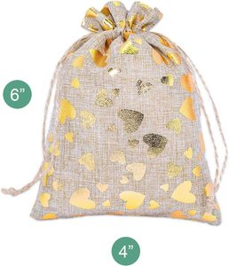 Small Gift Bags Burlap Bags With Drawstring Reusable Jute Bags for <b>Birthday</b> Wedding Party <b>Favors</b>, Halloween, Christmas OEM - Product Image 2