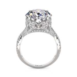 Bague de fiançailles Jeulia Leaf Twist ovale en moissanite, argent sterling plaqué rhodium - Product Image 3
