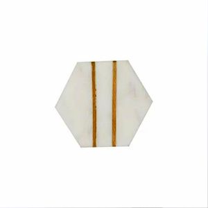 ลูกบิดหินอ่อนตกแต่งสีขาวและสีทองขนาดรูปร่างตามสั่งผลิตในอินเดีย - Product Image 4