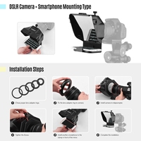 Téléprompteur portable pour smartphone et appareil photo reflex numérique, idéal pour l'enregistrement vidéo, le streaming en direct, les interviews, les présentations et les discours sur scène