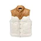 Gilet en cuir marron sans col 2025-Gilet en peau de mouton véritable-Vestes décontractées sans manches Gilet d'hiver-Unisexe - Product Image 4