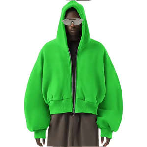 Wholesale Zipper Custom <b>Puller</b> Winter Hoodie 100% Cotton Fleece 600-800 GSM Heavy Drop Shoulder Long Sleeve Oversized Men - Product Image 4