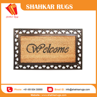 Customized Door Mat Welcome Entrance New Year's Golden Coco Coir Reversible Plush Commercial Modern Chevron Rectangle Dining