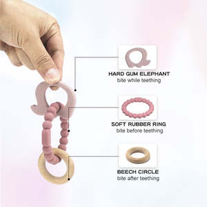 Nuevo Diseño, Libre de BPA, Grado Alimenticio, Anillo de Dentición para Bebés, Juguetes de Silicona para Bebés, Bonito Elefante, Venta al por Mayor - Product Image 6