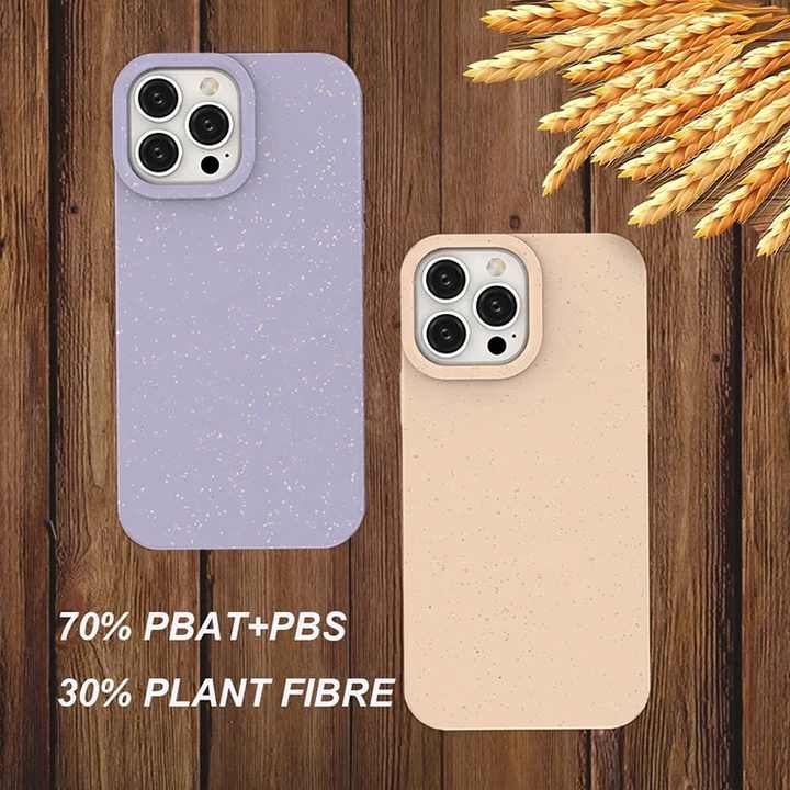 100% Compostable Wheat Straw Friendly Bio Degradable Biodegradable Mobile Phone Shockproof Case for iPhone 16 15 141 13 Pro Max