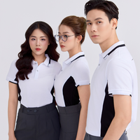 Prix de gros Abordable Hommes Femmes Deux Tons Polo T-Shirt 220gsm Coton Mélange Variété de Couleurs