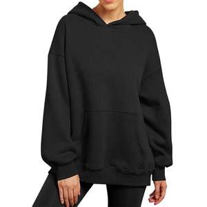 Fashion <b>Women</b> Hoodie Basic Pullovers Sweatshirts Loose <b>Top</b> <b>Women</b> Solid Color Hoodies Oversize Black Hooded Sweatshirt - Product Image 4