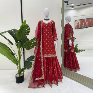 Tenues pakistanaises Sharara pour femmes et jeunes filles, costumes Punjabi de créateur, dernières collections 2025, sur mesure, prix bas, élégants - Product Image 1