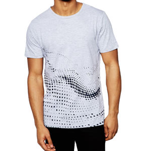 Haute qualité 100% coton biologique T-shirts pour hommes col rond poitrine imprimé Logo décontracté à manches courtes grande taille uni teint fait - Product Image 6