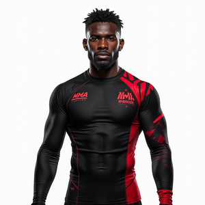 Vêtements de sport personnalisés BJJ MMA Rash Guard sublimés pour l'entraînement au combat Vente en gros Gym Workout Performance athlétique - Product Image 5