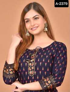 Indian Casual Wear and Daily Function Wear Rayon <b>Kurtis</b> Collections for Women Lowest Price Indian Clothes Salwar Kameez and Sari - Product Image 3
