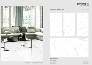 Finition brillante moderne 60x120cm 600x1200mm Borghini Carreaux de sol en porcelaine émaillée blanche Dernière collection de carreaux GVT PGVT - Product Image 5