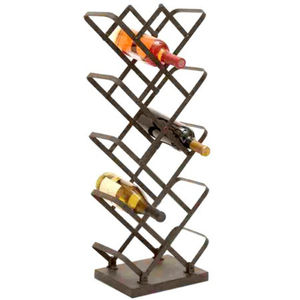 Minimalist Wrought Iron Metal Sustainable Vintage <b>Wine</b> <b>Rack</b> Black Finished Tabletop Organizer Home Dining Room Beverage Holder - Product Image 1