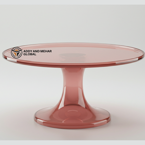 Base para Pastel de Resina Rosa Brillante, Pedestal Redondo Moderno, Ecológico y No Tóxico, Apto para Lavavajillas, para Pasteles y Repostería - Product Image 1