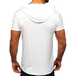 T-shirts Slim Fit pour hommes 220 Gram Ringer Jersey Couleur unie avec un design de teinture uni Style Streetwear - Product Image 5