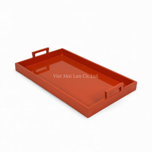 Plateau en laque moderne, design flexible fait à la main pour servir de la nourriture, décoration de la maison, présentation de table, usage quotidien, artisanat vietnamien - Product Image 2