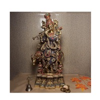 Glorieuse sculpture de dieu en laiton, symbolisant la divinité sacrée, la symbolique ancienne, la dévotion intemporelle, l'artisanat métallique majestueux, Diwali