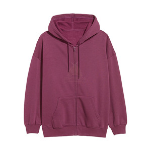 Sudadera con capucha de forro polar estampada ecológica para mujer, 100% algodón, oversize, con cremallera completa, logotipo personalizado en la parte delantera, manga larga - Product Image 4
