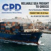 Transport maritime fiable de la Chine vers la Grèce |   Pirée |   Tarifs tout compris (BAF/CAF inclus) pour conteneurs FCL de 20 pieds, 40 pieds et 40HQ