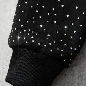 Sweat à capuche unisexe 100% coton de haute qualité avec logo personnalisé OEM, motif en strass, saison d'automne, col à capuche, coupe ample, fabricant - Product Image 4